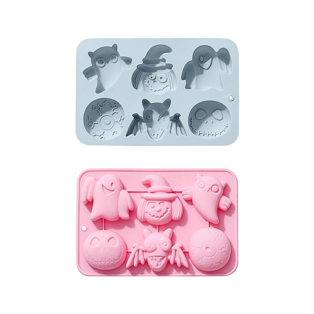 Silicone Candy Molds Chocolate Molds Cake Molds 6 Cavity Non-stick Silicone Baking Molds for Halloween Gifts Cake Deco