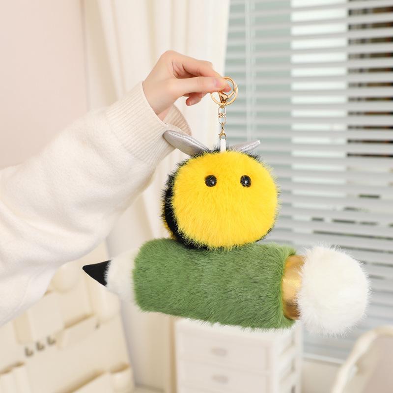 Cute Bee Doll Exam Gift, Pencil Plush Doll Doll Book Bag Pendant Gift Every Exam Must Pass