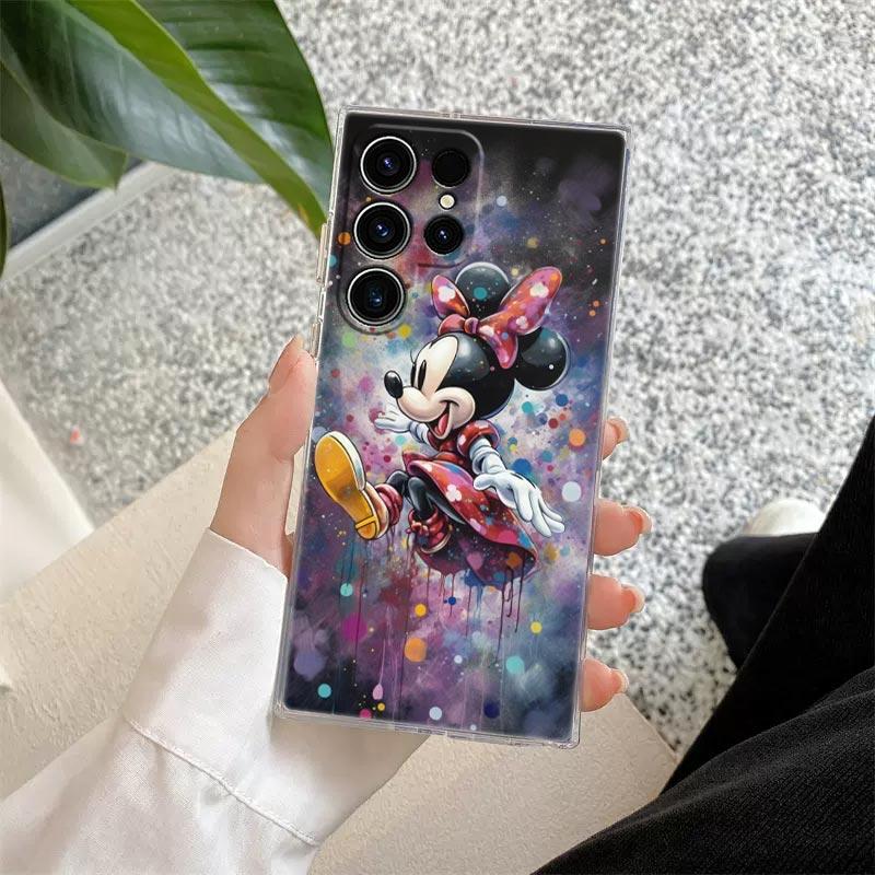 Disney Mickey Mouse Transparent Case For Samsung Galaxy S26 S25 Ultra S24 S22 S26 Plus S20 S23 S21 S25 FE 5G Clear Silicon Cover