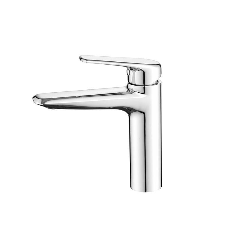 Brushed Gold/Gray Brass Bathroom Faucet Fashion Deck Mount Hot and Cold Water Mixer Basin Faucet White Single Hole Sink Tap