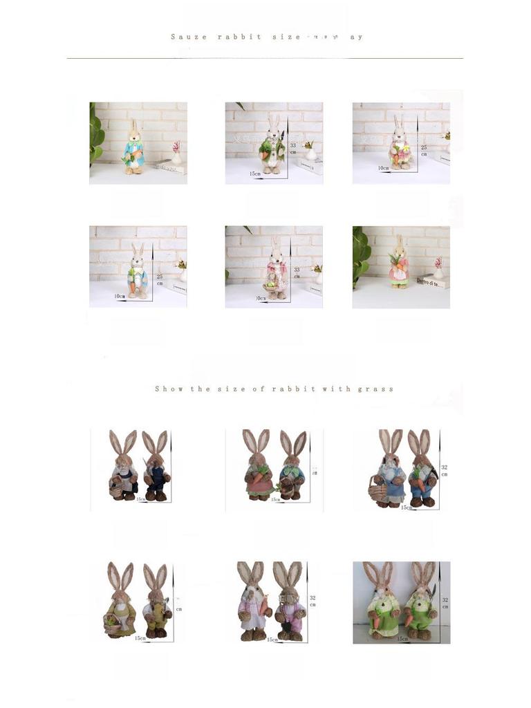 Easter Bunny Cattail Rabbit Ornaments - Home, Mall, and Garden Decor