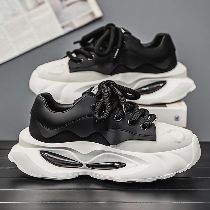 

Men s Shoes New Fashion Thick Bottom Height Increase Sneakers Outdoor Anti-slip Comfortable Running Shoes 39 чёрный