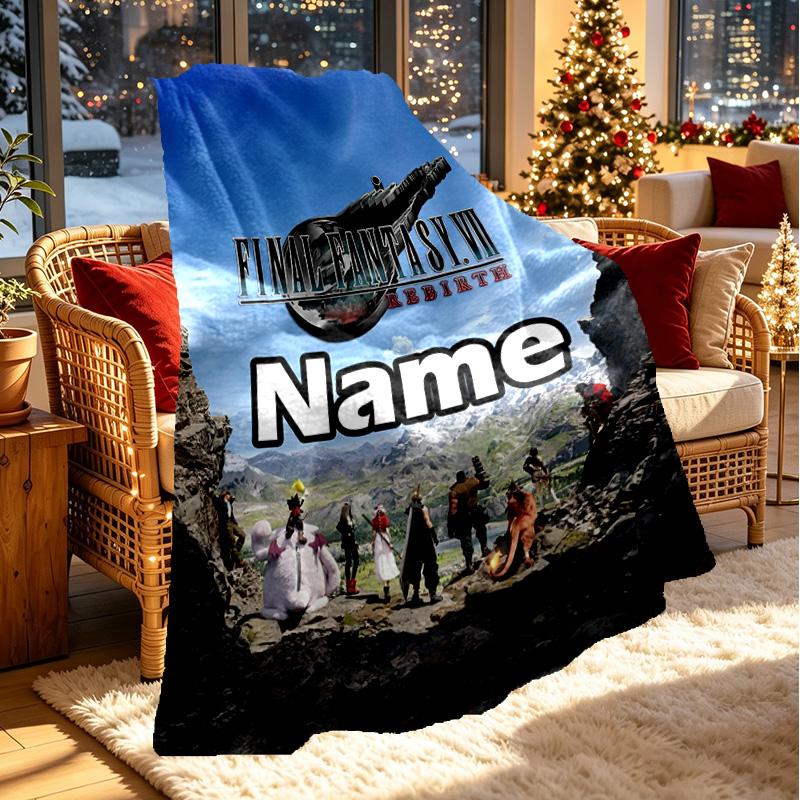 Custom Name Personalized Final Fantasy Print Blanket, Home Decor, Bedroom, Sofa, Camping, Couch, Gifts for Birthday ChristmasEnthusiasts