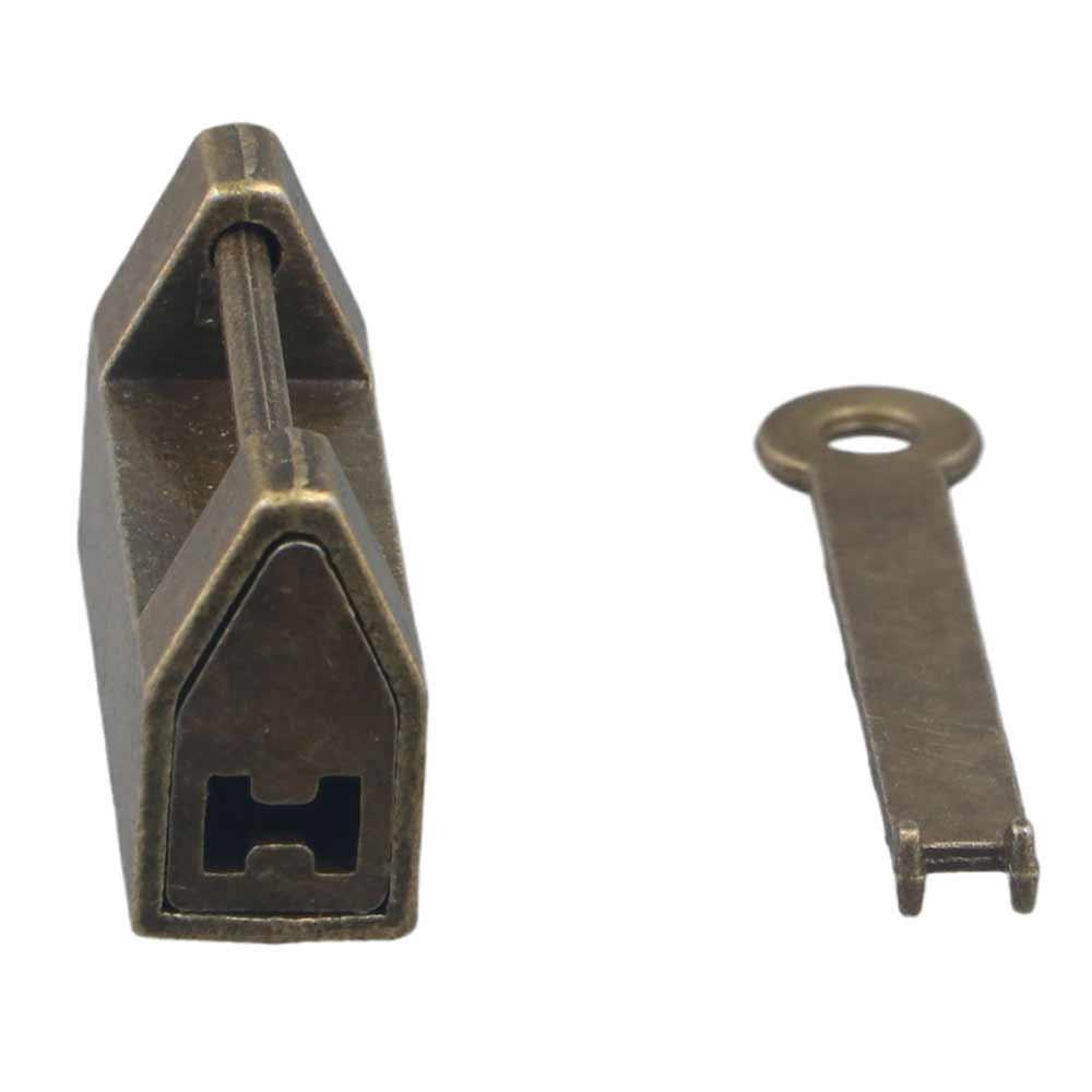 Hardware with Key for Wooden Box Bolt Decoration Handle Drawer Hasp Boxes Lock Door Locks Padlock