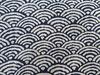 Handcrafted by FUJITA Drawstring Bag with Japanese Seigaiha Pattern x Navy Made in Japanese Accessories (Handcraft Fujita) - Lining, Pattern, (wave)