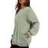TIFICY Pullover e maniche lunghe con scollo a manica lunga primavera autunno stampa tinta unita moda casual da donna