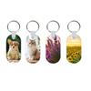 30 Set Oval Sublimation Keychain Blanks Double Sided Heat Transfer Aluminum Keyring with Key Rings and Plastic Clip