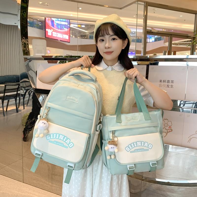 Рюкзак для школьников средней школы с цветными блоками — фото 18