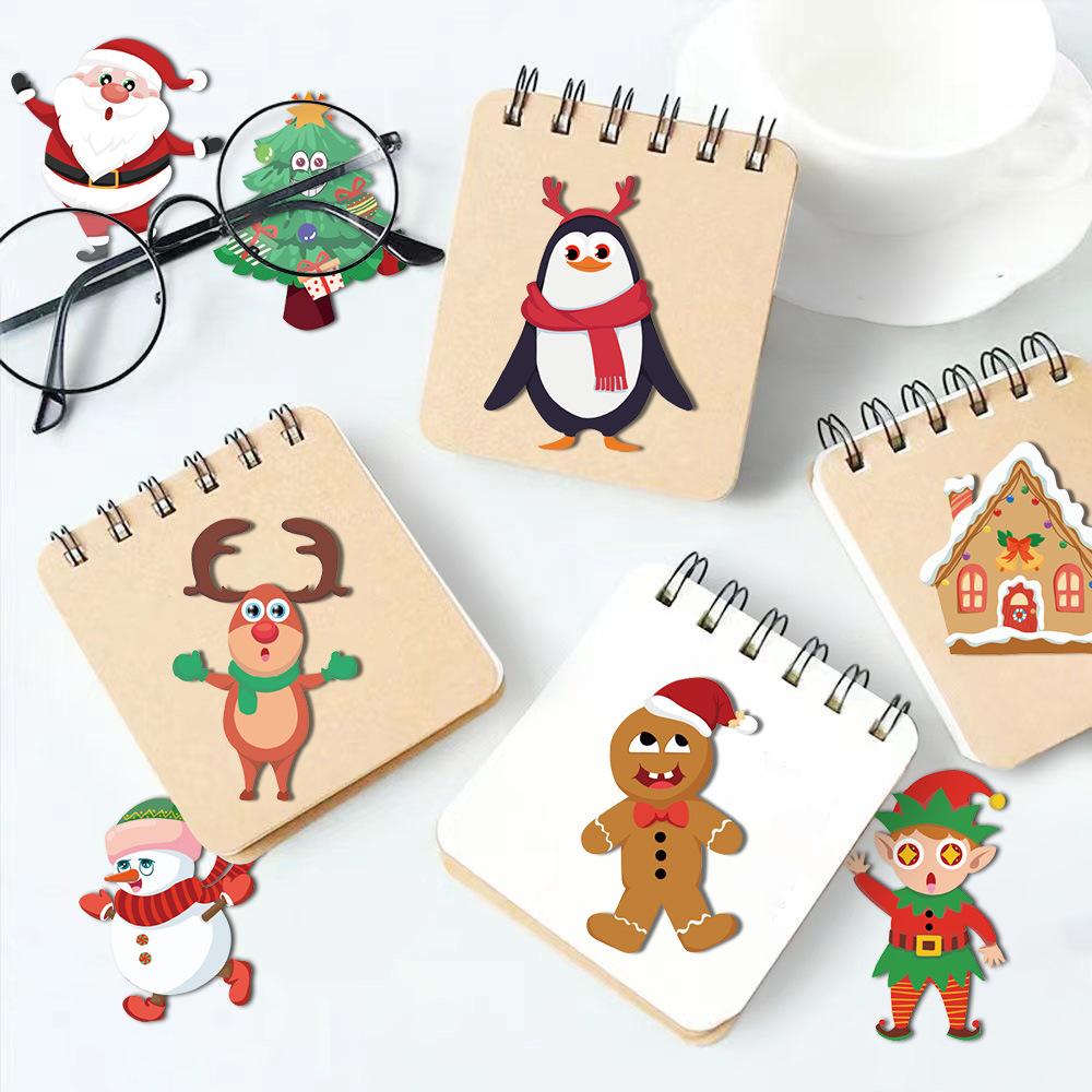 8 Sheets Christmas Gift Santa Claus Pet Stickers for Kids DIY Handmade Album Creative Crafting Decals Laptop Scrapbook Phone