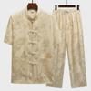 Men’s Ice Silk Tang Suit - Short-Sleeved, Loose-Fit, Chinese Style for Seniors, Ideal for Summer