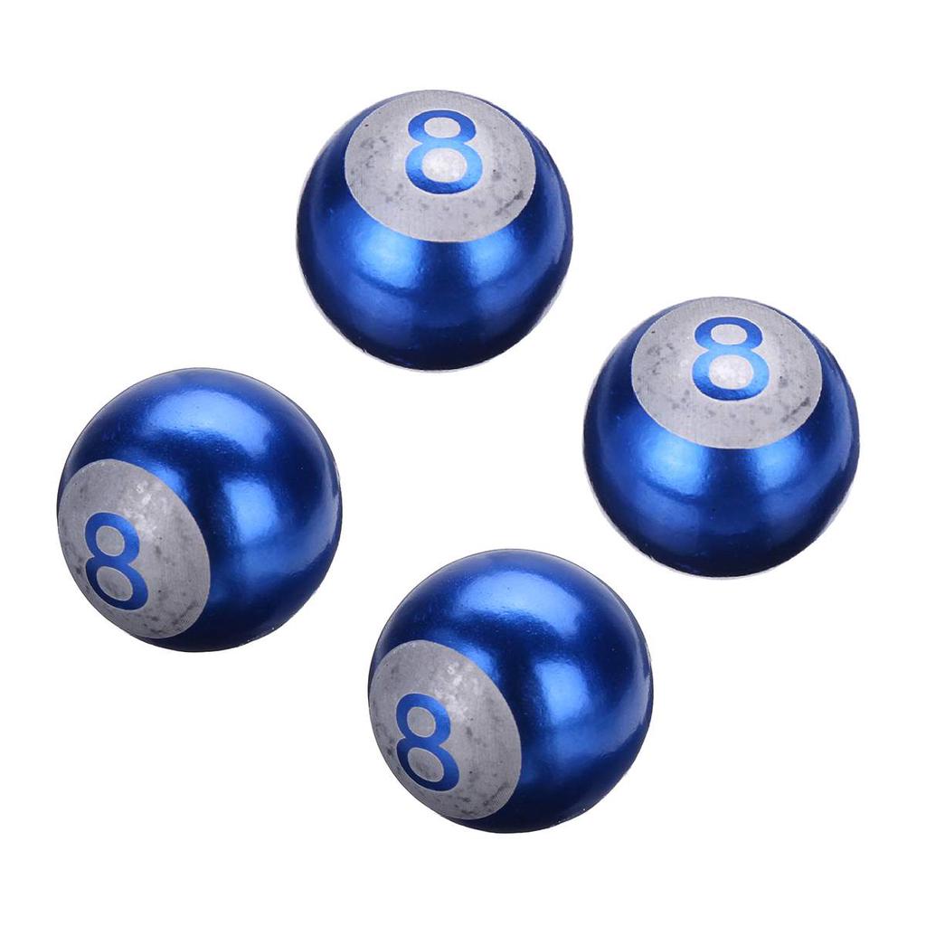 4pcs Tire Air Valve Stem Caps Universal Purple Pool 8-Ball Car Truck Bike Wheel