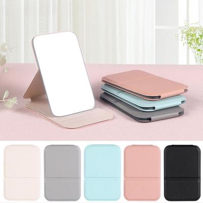 Miroir de Maquillage Portatif à Main Couleur Unie de Poche Pliant Maquillage Soins de la Peau