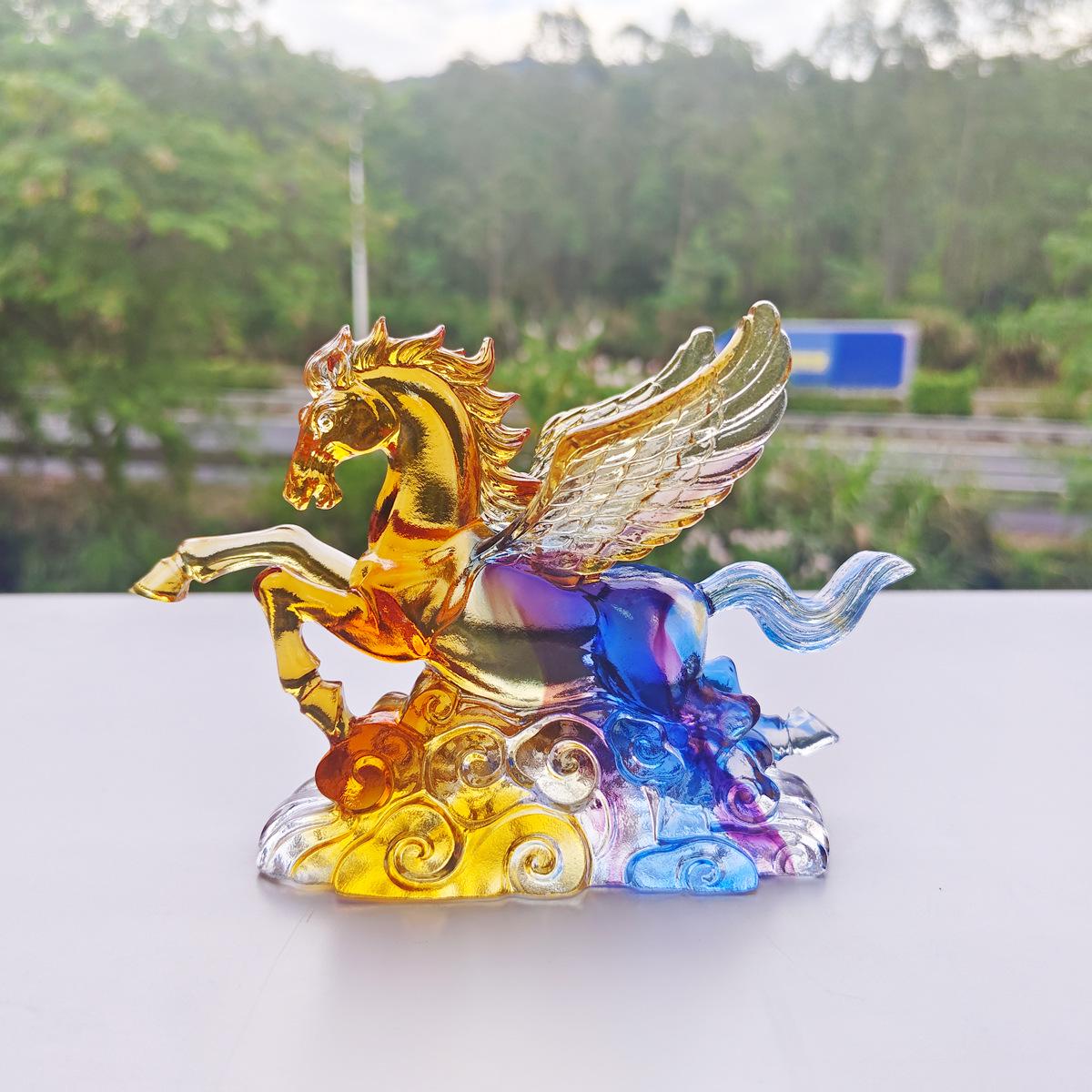 

Glass Horse Ornament - Soaring to Success: Craft Decoration різнокольоровий