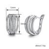 Huitan Fashion copper Color Cross Hoop Earrings for Women Full Crystal Cubic Zirconia Statement Female Earrings Trends Zircon
