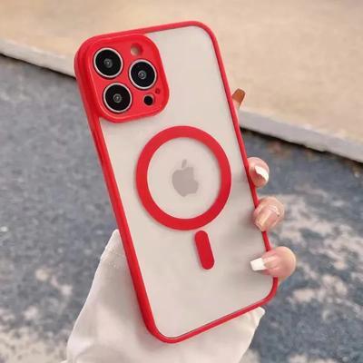 Luxusní magnetický bezdrátový nabíjecí kryt pro Magsafe pro iPhone 15 14 13 12 11 Pro Max Měkký TPU magnetický nárazník Odolný kryt