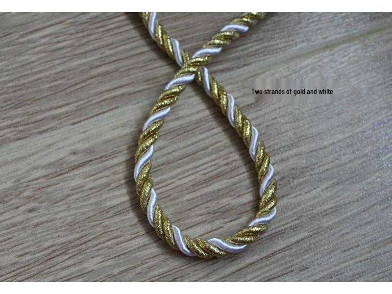 Patterned 6mm-8mm Decorative Cushion Rope for Curtains and Sofas - Three-Strand Thick Colored Piping Rope.
