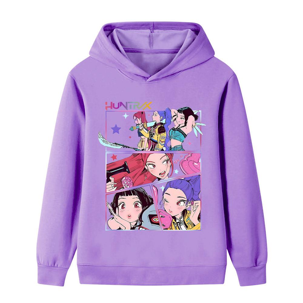 B1218 Kids Boys Girls Kpop Rumi Zoey Mira Print Long Sleeves Hoodie