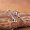 Natural Gemstone Sapphire Stud Earrings Women'S S925 Sterling Silver Colored Treasure Earrings And Ear Jewelry