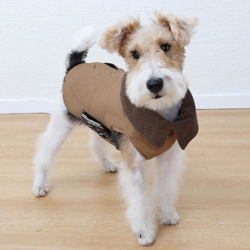 High Collar Dog Coat, Padded Cold Season Outerwear with Soft Lining and Snap Front for Outdoor Use and Day Use