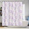 Classic Lavender Shower Curtain Pink Background with Green Leaves Pattern 180 X 243cm Bathroom Decor