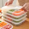 4-Compartment Reusable Food Storage Box with Lid – Clear Plastic Organizer for Fruits Meats and Vegetables  Vegetable Storage