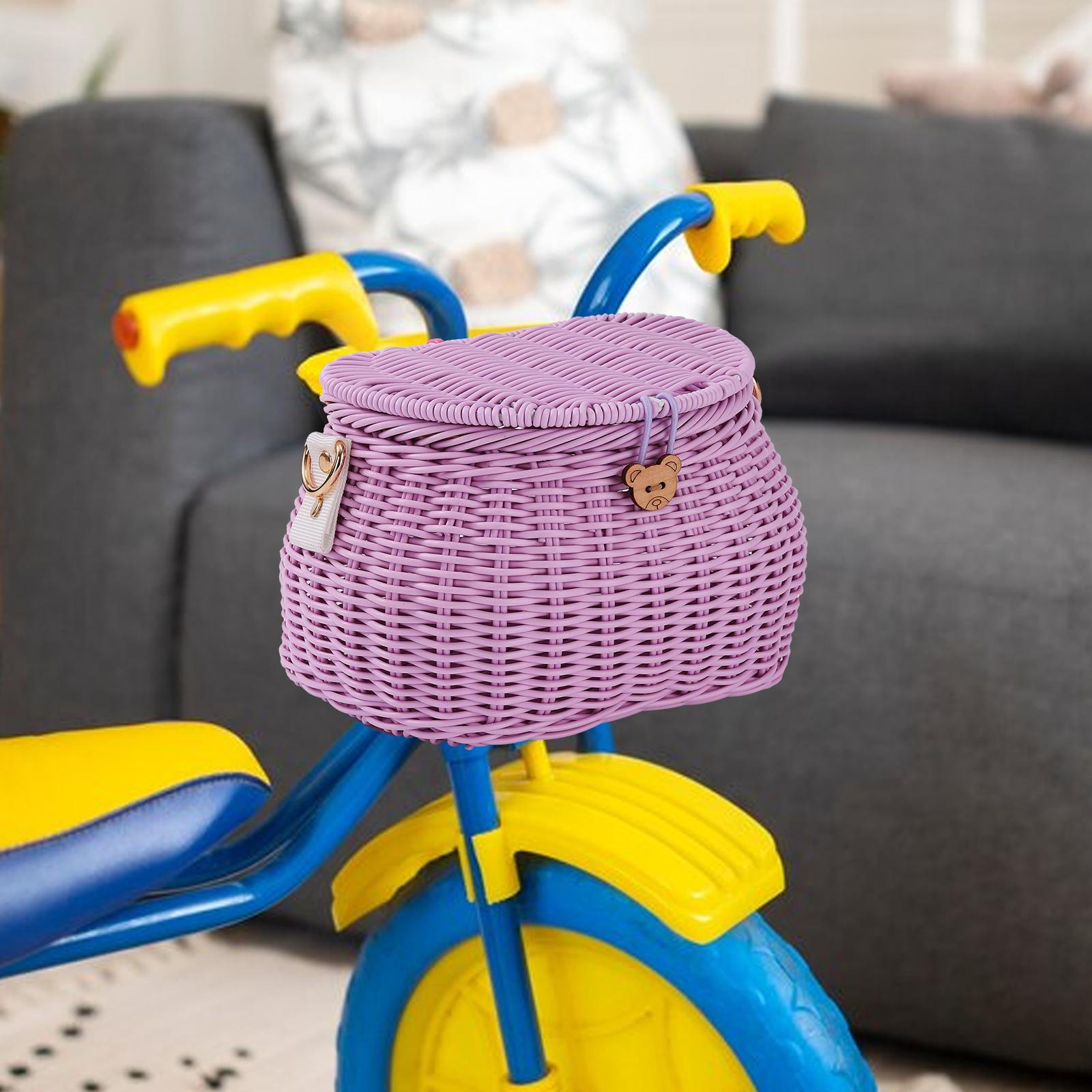 

Kids Bike Basket Front Decoration Shoulder Bag Handlebar with Strap for Boys фиолетовый