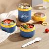 Stainless steel 3-layer Soup Cup Lunch Container Set 3 Separate Stackable Lunch Box with Spoon Food Containers for Adults Kids