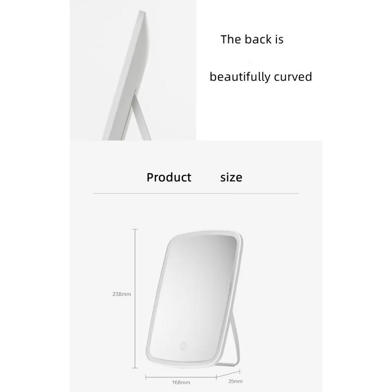 Light Touch Screen Rectangle Make Up Charging Light Beauty Salon Adjustable Brightness Table Portable Desktop Makeup LED Mirror