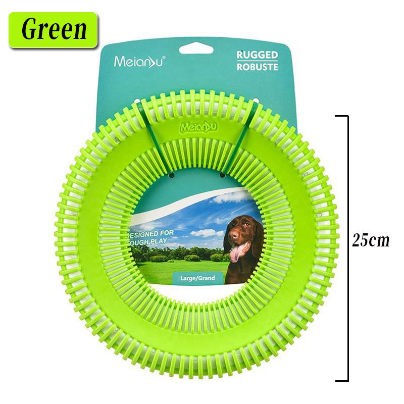 

Dog Toys Funny Interactive Throwing Flying Disc Outdoor Training Toy Bite Resistant Puppy Chew Toys Pets Dogs Flying Saucer Game 25cm зелений