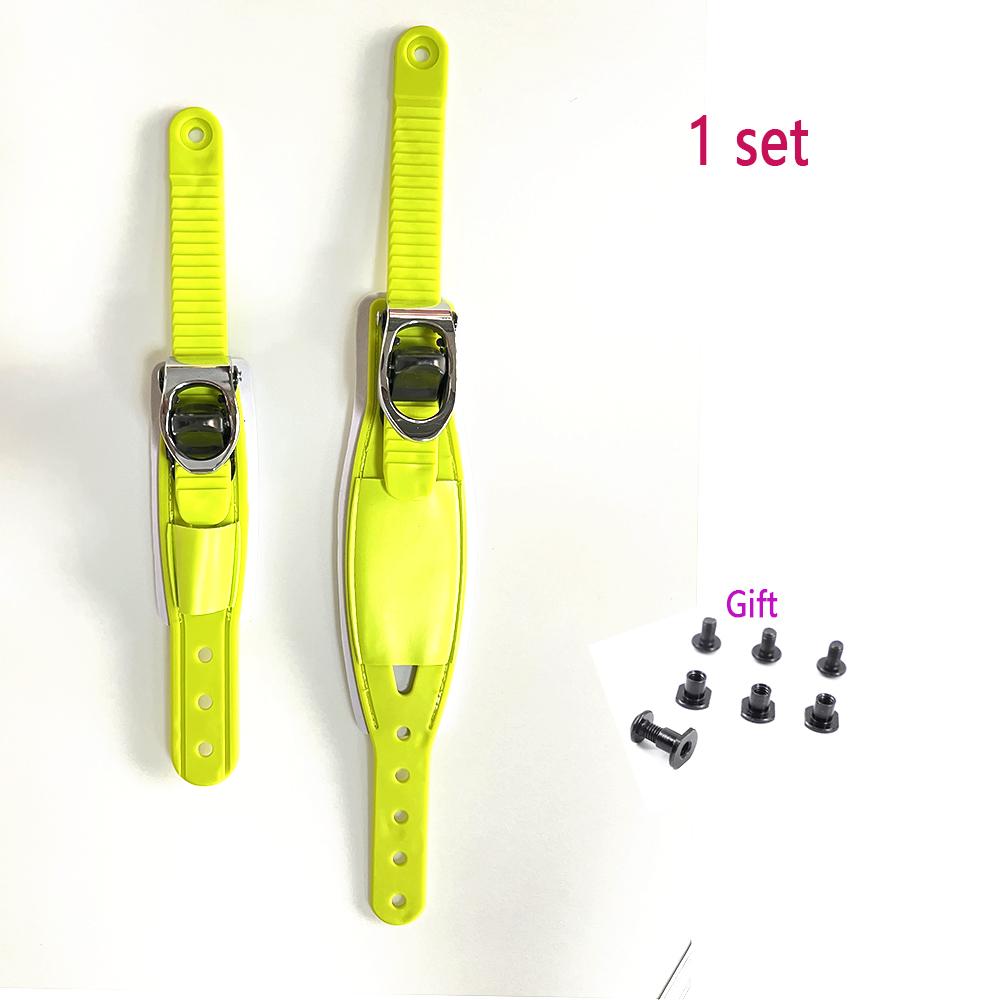 Colored  Adjustable Ski Strap Binding Attachment for Multiple Occasions With Ratchet Tongue Ladder to Secure Shoelaces