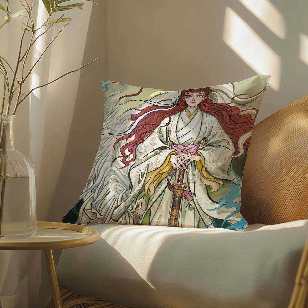 

Beautiful Cool Comics The Twelve Kingdoms-K Pillow Case Silky elegant Comfort Sofa Bed Invisible zipper Beach pillowcase 12x12Inch