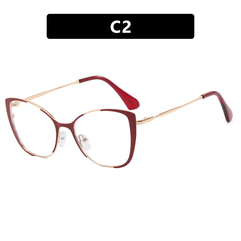 Trendy Glasses Frame Cat Eye Personalized Anti-Blue Flat Mirror Fashion Optical Frame