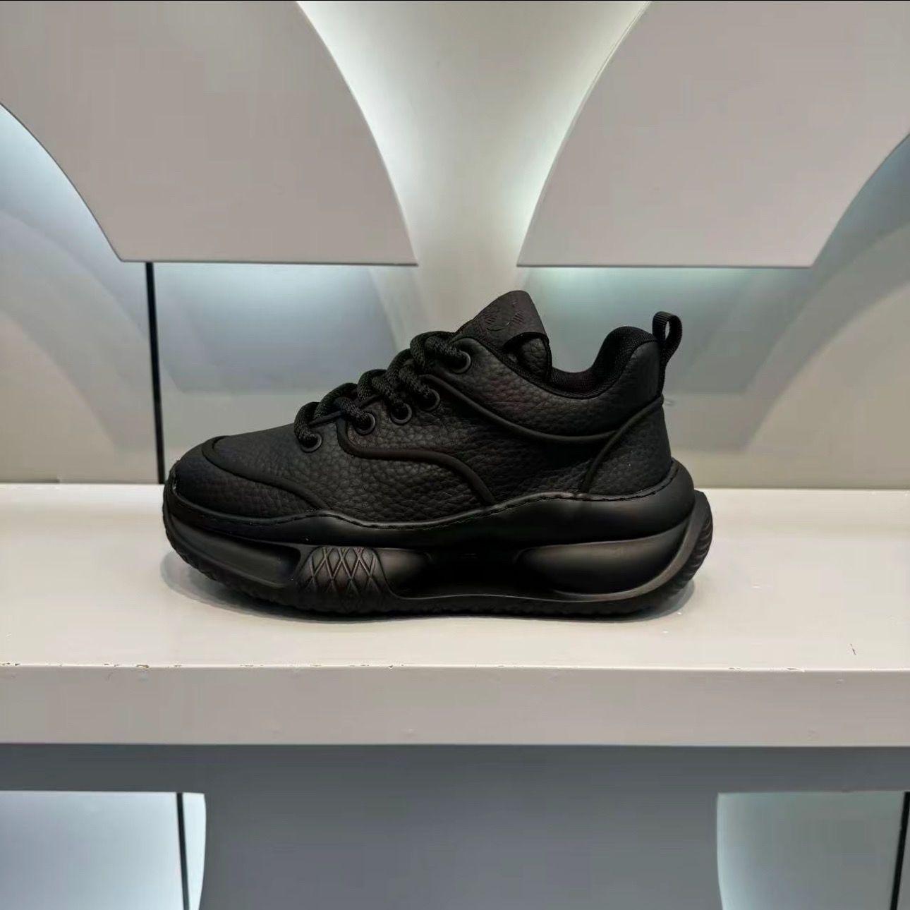 

New Designer Men Casual Sport Running Shoes Genuine Leather Chunky Sneakers Street Cool Thick-soled Athletic Shoes 39