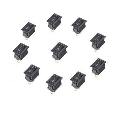 10Pcs Ship Type Switches 10x15mm 2PIN SPST ON/OFF Rocker Switches 250V 3A Suitable for Car Truck Boat