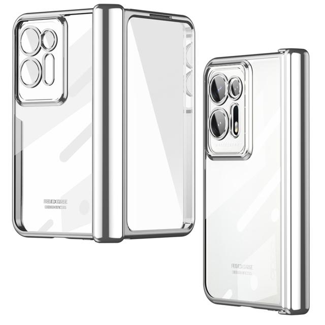 Capa For Oppo Find N2 Case Hinge Plating Transparent Full Protection With Front Screen Glass Clear Hd Cover For Find N2 5g Cases