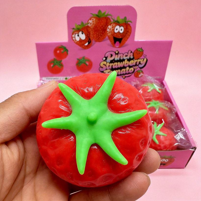 Strawberry Squishy Pinch Stress Ball Fruit Shaped Anti-Stress Tension Relief Lovely Sensory Fidget Toy Decompression Plaything