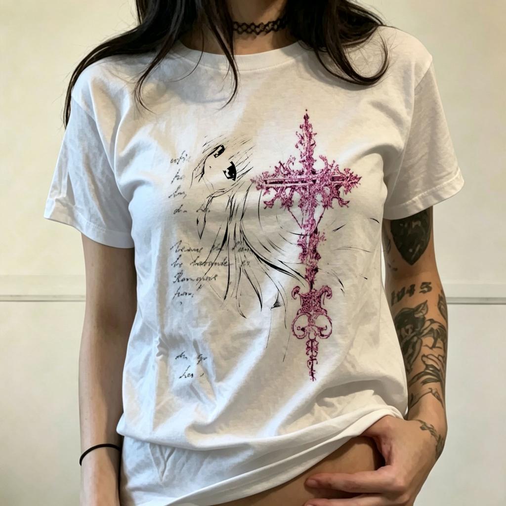 Summer Arrivals ShortSleeve TShirts With ComicStyle Character Prints Gothic And Y2k Styles Suitable For Both Unisex And Unisex