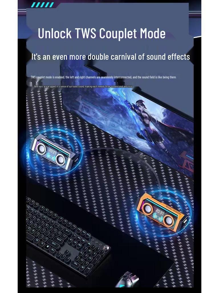 V18 Mecha Speaker: Portable Little Steel Cannon with HIFI Sound, Extended Battery, Heavy Bass, and Colorful Design.