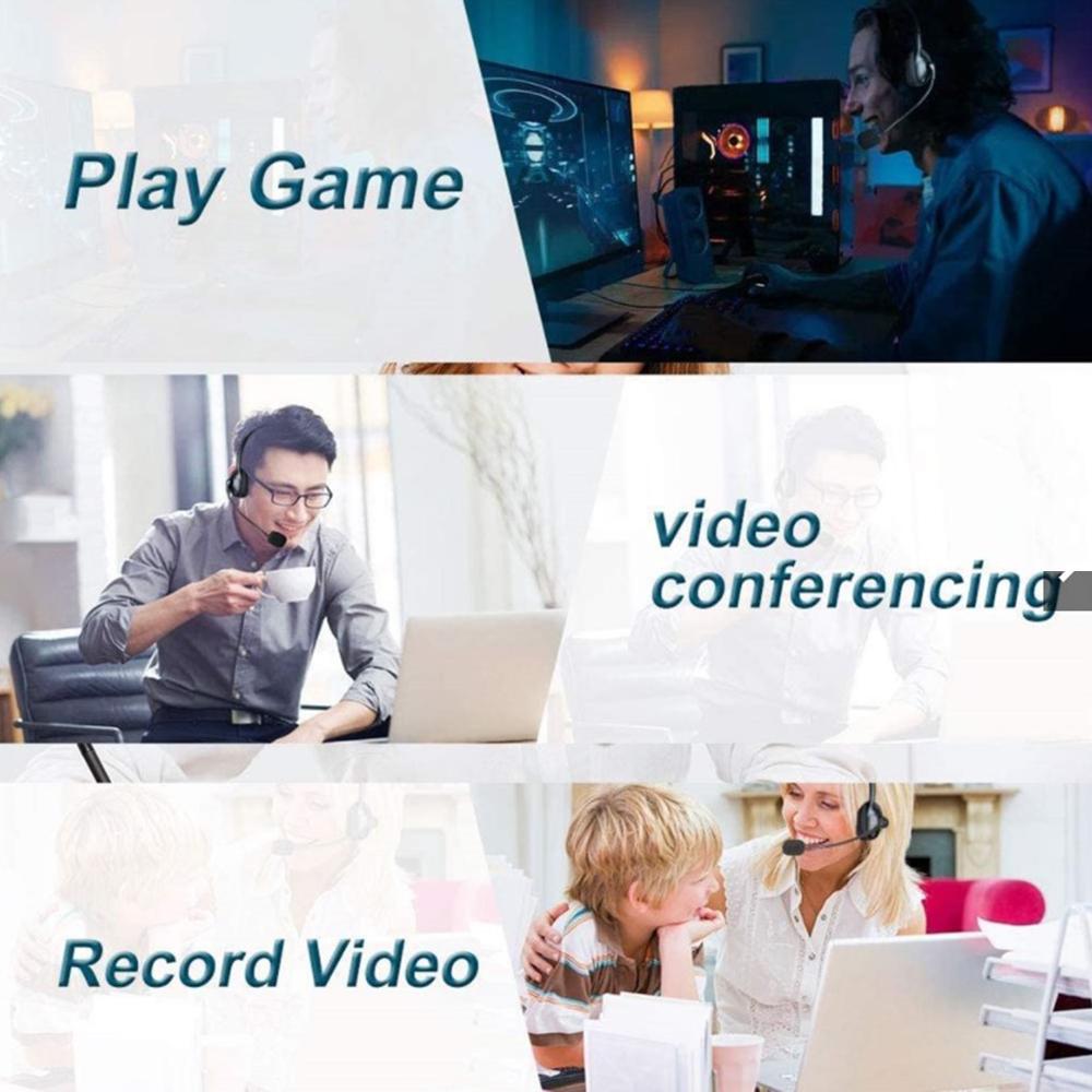 Universal USB Gaming Noise-Cancelling Microphone Wired Headset Adjustable Over-Ear Gaming Headset Compatible with Computers etc.