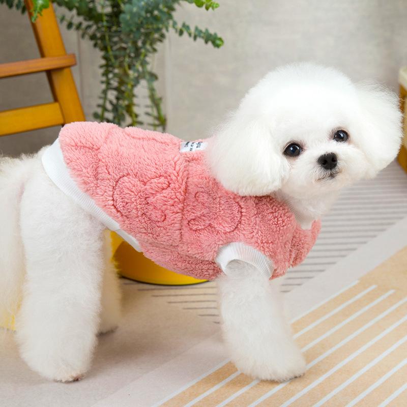 Pet Cat Small Dog Teddy Dog Clothes Spring Autumn and Winter Thermal Vest Fleece Jacket