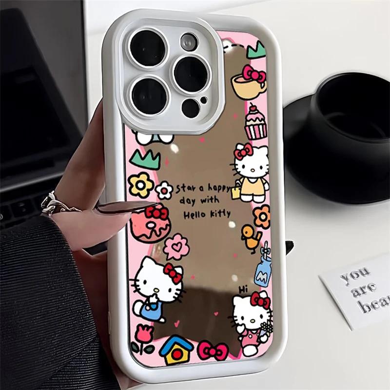 Mirror Cartoon Hello Kitty Bracelet Phone Case For Google Pixel 10A 10 Pro 9A 8A 7A 9 Pro XL 7 8 PRO 7Pro Soft TPU Cute Cover