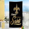 New Orleans Saints Gururu Kişiselleştirilebilir İsim Plaj Havlusu Yumuşak Dayanıklı Hızlı Kuruyan Spor Seyahat Yüzme Yoga Banyo Plaj ve Havuz İçin Uygundur