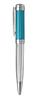 Xezo Incognito Twist Action Ballpoint Solid 925 Sterling Azure Blue Lacquer Platinum Diamond Cut Edition Pen, Silver, Cap.Pure Plated.Weight &