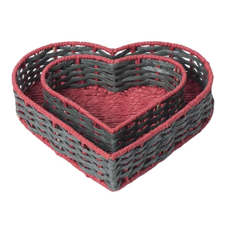 Heart Shaped Basket for Bread Or Snacks Display Decorative Fruit and Vegetable Organizer Kitchen Organization Tool