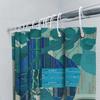 Stilvorhang Blaue Grüne Blätter Modernes Wohnaccessoire Duschpaneele Künstlerischer Fliesen-Backsplash Tapetendesign Badezimmerdekoration