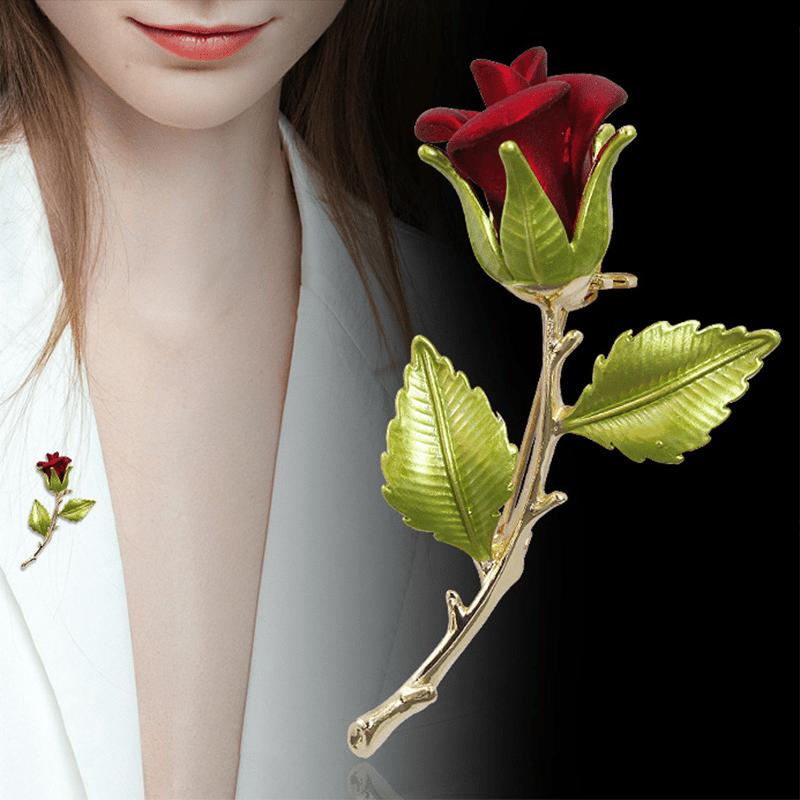 Handcrafted Vintage Rose Brooch Pin Elegant Floral Lapel Pin for Suit Jacket Accessories Artistic Handmade Decoration for Clothing