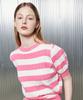 LARTIGENT L2 Stripe Short Sleeve Knit(Pink)