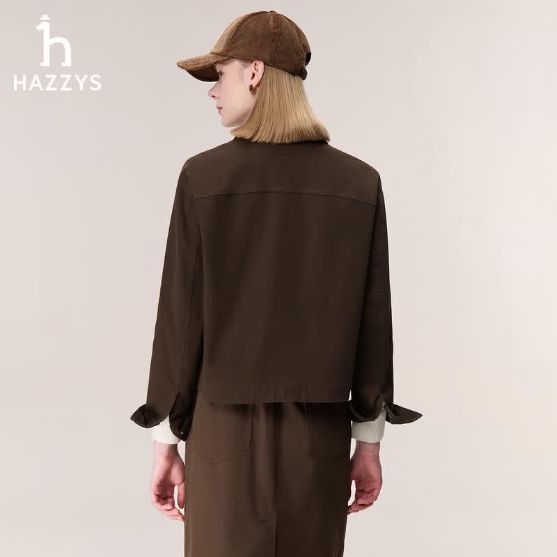 HAZZYS Women's PHIZ Series Contrast Collar Short Jacket