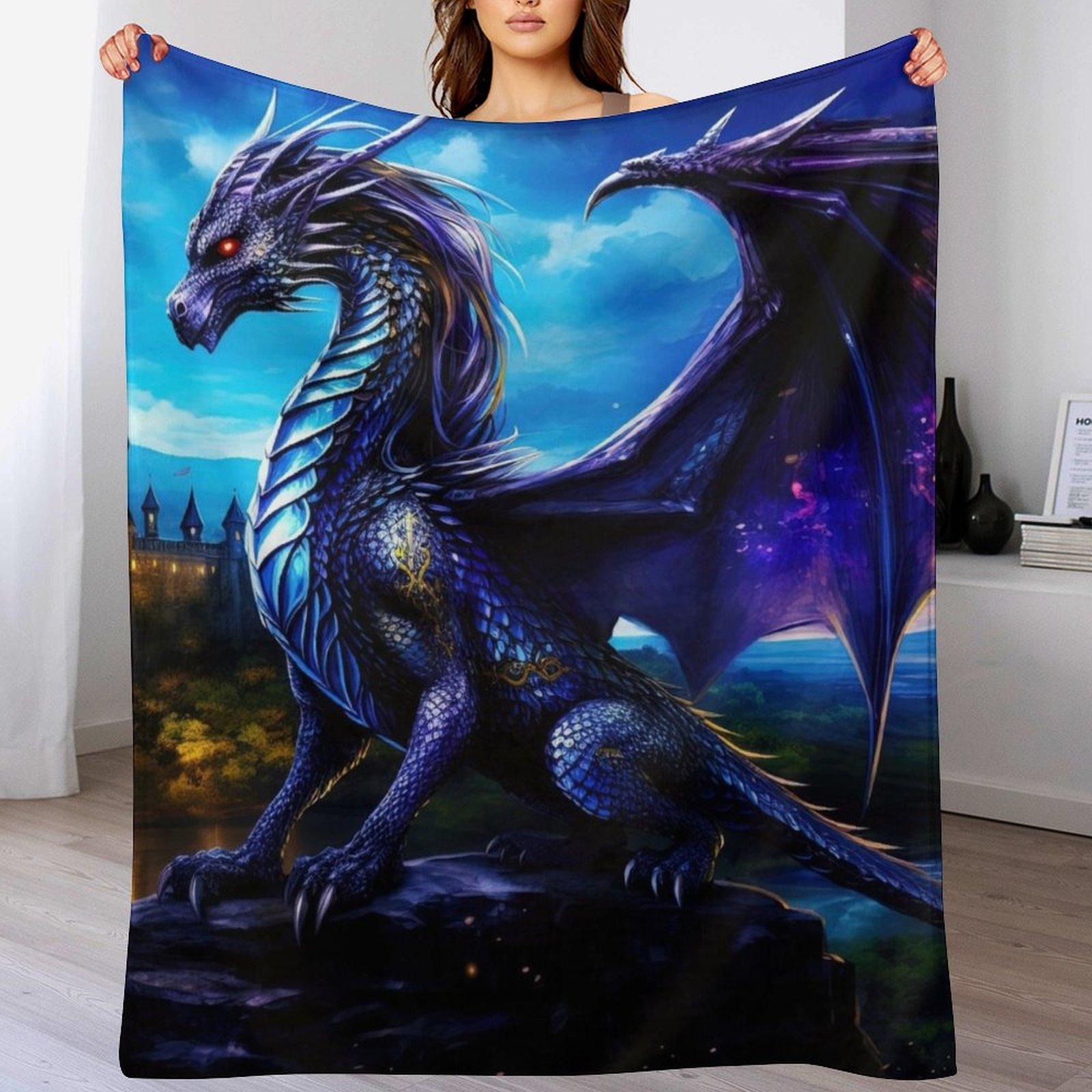 Fernyiges the Lord of Black Dragons Throw Blanket Fuzzy Plush Throw Blanket for Sofa Chair 102x76cm(40x30in)