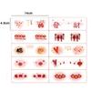 6 Sheets New Glitter Face Waterproof Temporary Face Makeup Patches DIY Red Sticker Women